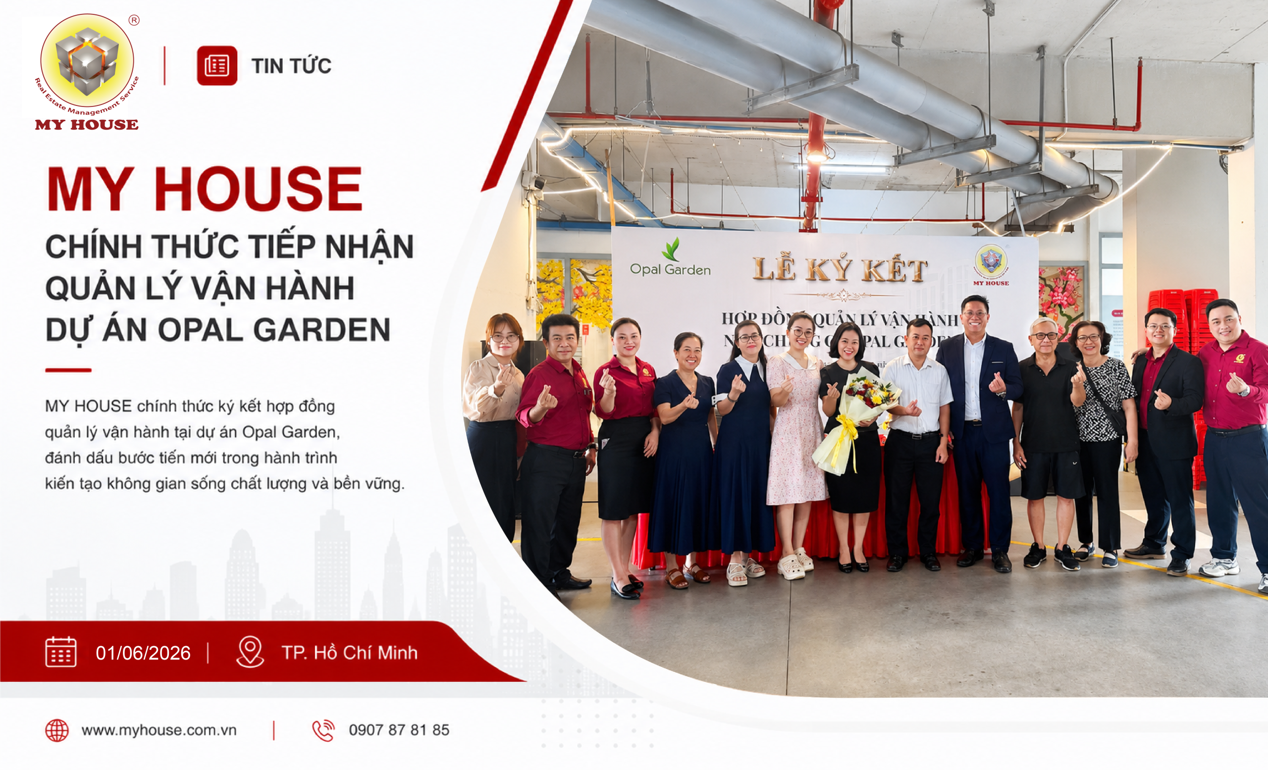 MY HOUSE CHÍNH THỨC TIẾP NHẬN QUẢN LÝ VẬN HÀNH DỰ ÁN OPAL GARDEN TỪ NGÀY 01/06/2026