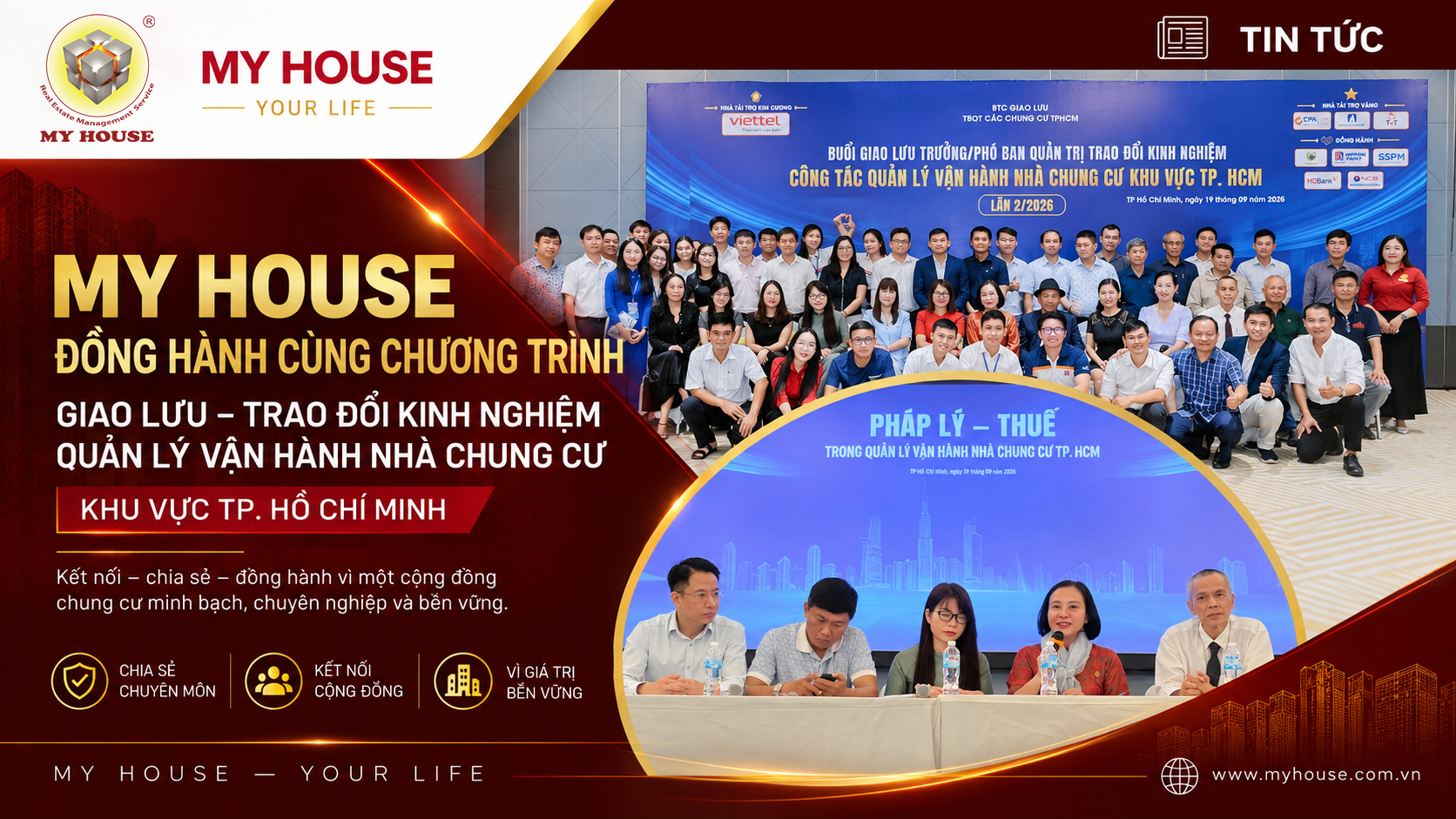 MY HOUSE ĐỒNG HÀNH CÙNG CHƯƠNG TRÌNH GIAO LƯU, TRAO ĐỔI KINH NGHIỆM QUẢN LÝ VẬN HÀNH NHÀ CHUNG CƯ