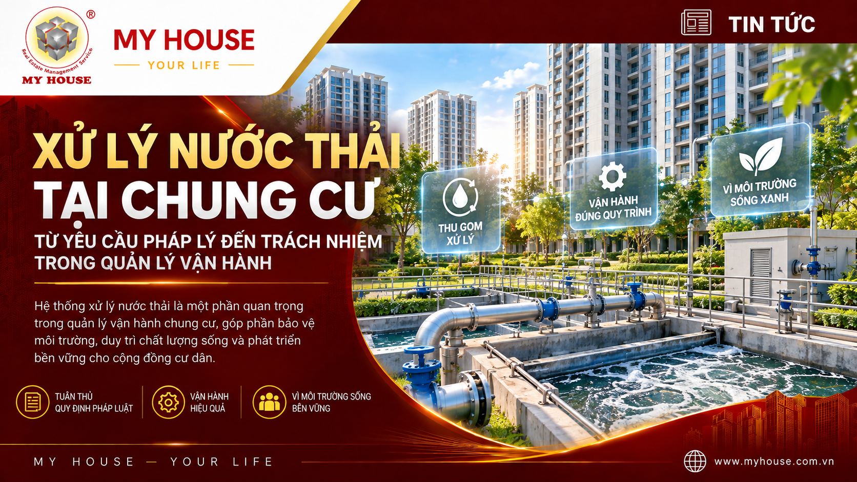 XỬ LÝ NƯỚC THẢI TẠI CHUNG CƯ: TỪ YÊU CẦU PHÁP LÝ ĐẾN TRÁCH NHIỆM TRONG QUẢN LÝ VẬN HÀNH
